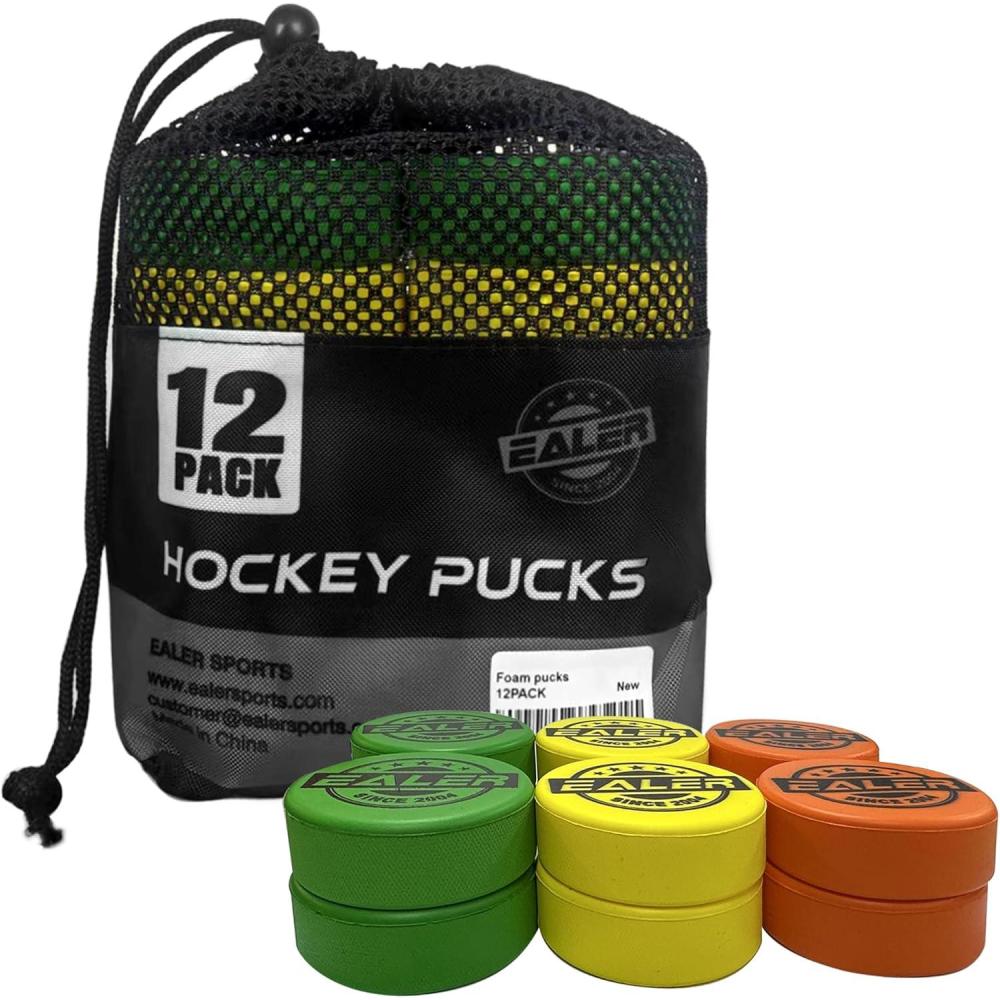 image:imageEALER Ice Hockey Pucks Official Regulation 3 Diameter 1 Thick Junior Lightweight Senior amp Heavyweight Training Pucks for Practice amp Classic PlayFoam Pucks