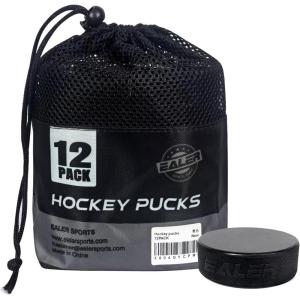EALER Ice Hockey Pucks – Official Regulation 3″ Diameter × 1″ Thick, Junior Lightweight, Senior & Heavyweight Training Pucks for Practice & Classic Play(Standard 6oz)