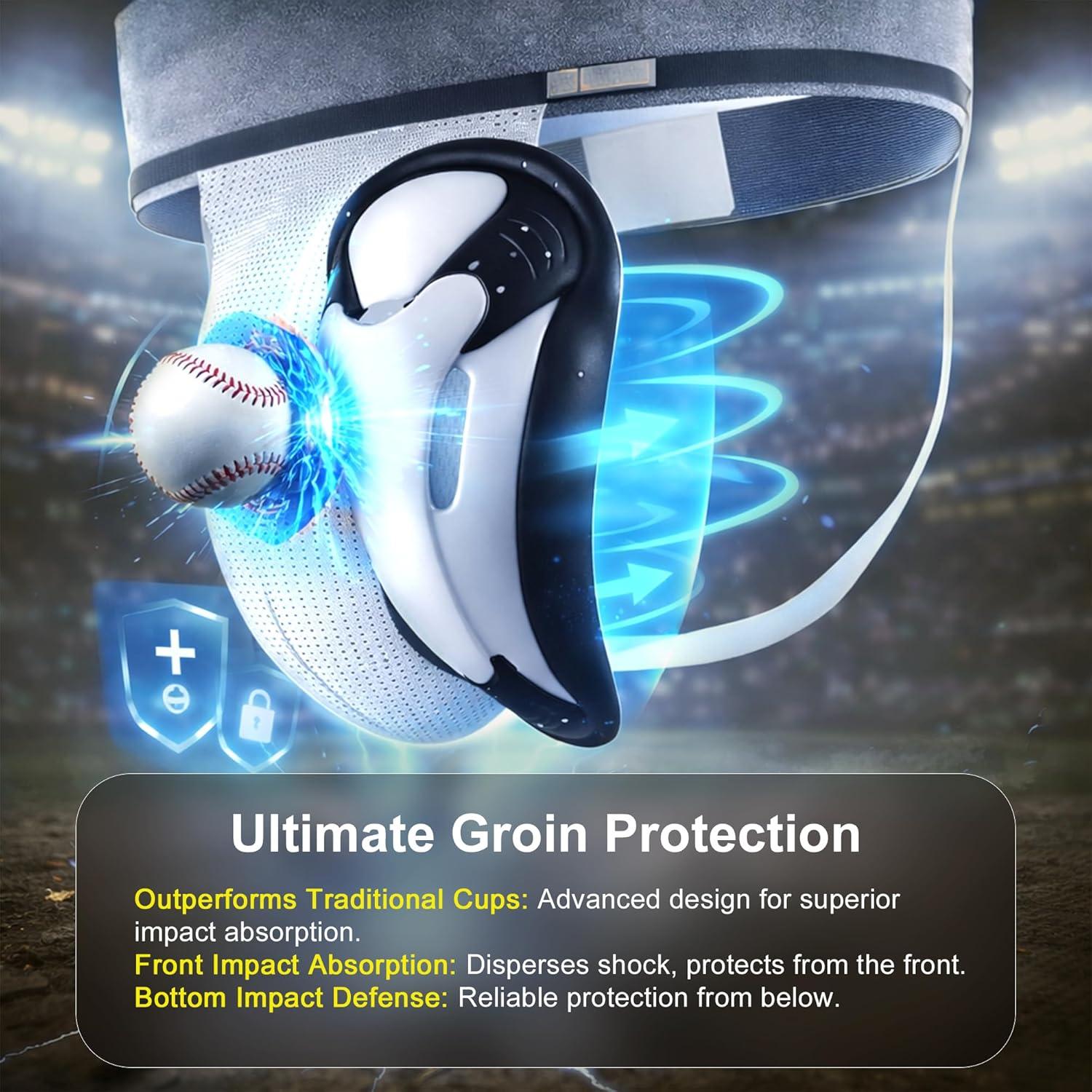 image:imageEALER Mens amp Boys Lightweight Vented Athletic Cup SoftRim Comfort Groin Protector ShockAbsorbing Impact Guard for Baseball Football Lacrosse Hockey Boxing amp MMA Youth amp AdultSmall