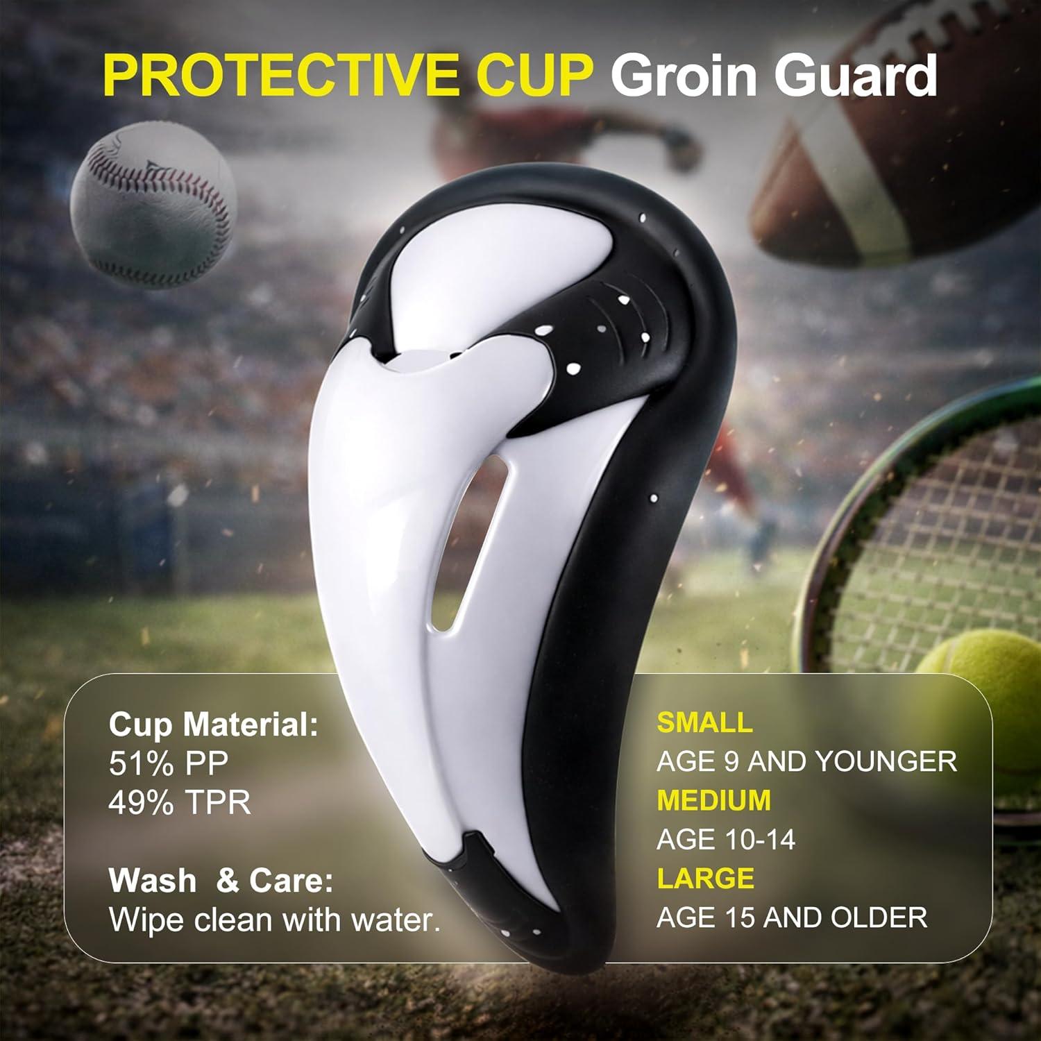 image:imageEALER Mens amp Boys Lightweight Vented Athletic Cup SoftRim Comfort Groin Protector ShockAbsorbing Impact Guard for Baseball Football Lacrosse Hockey Boxing amp MMA Youth amp AdultLarge