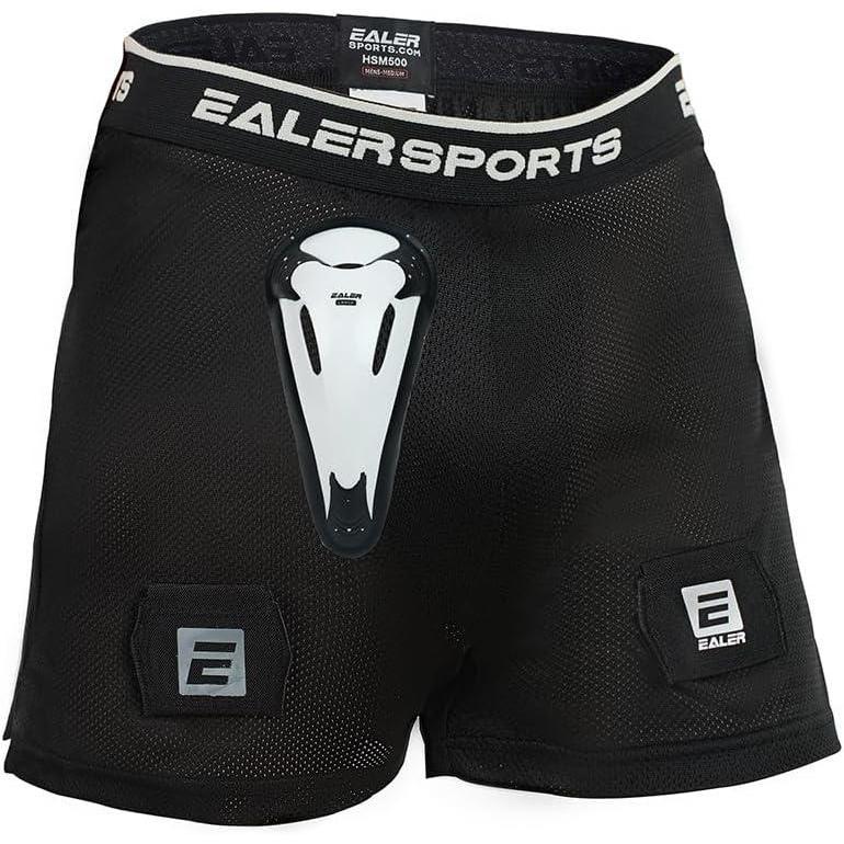 image:imageEALER HSM500 Mens Snug Hockey Shorts Supporter Core Mesh Jock Hockey Shorts Jock Pants with BioFlex Cup IncludedBoys